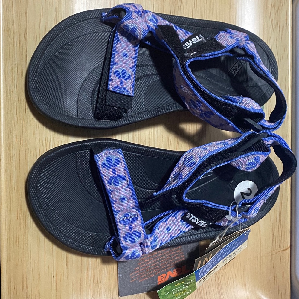Teva Blue and Black Patterned Sandals